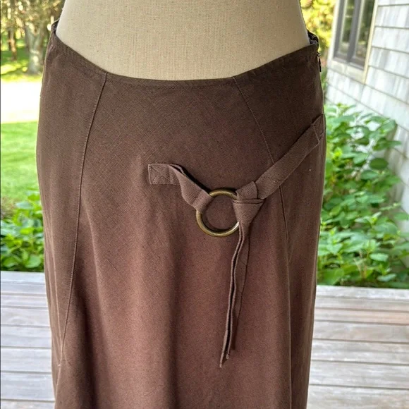 Brown A-Line Maxi Skirt for Casual Resort Wear - Picture 3 of 6